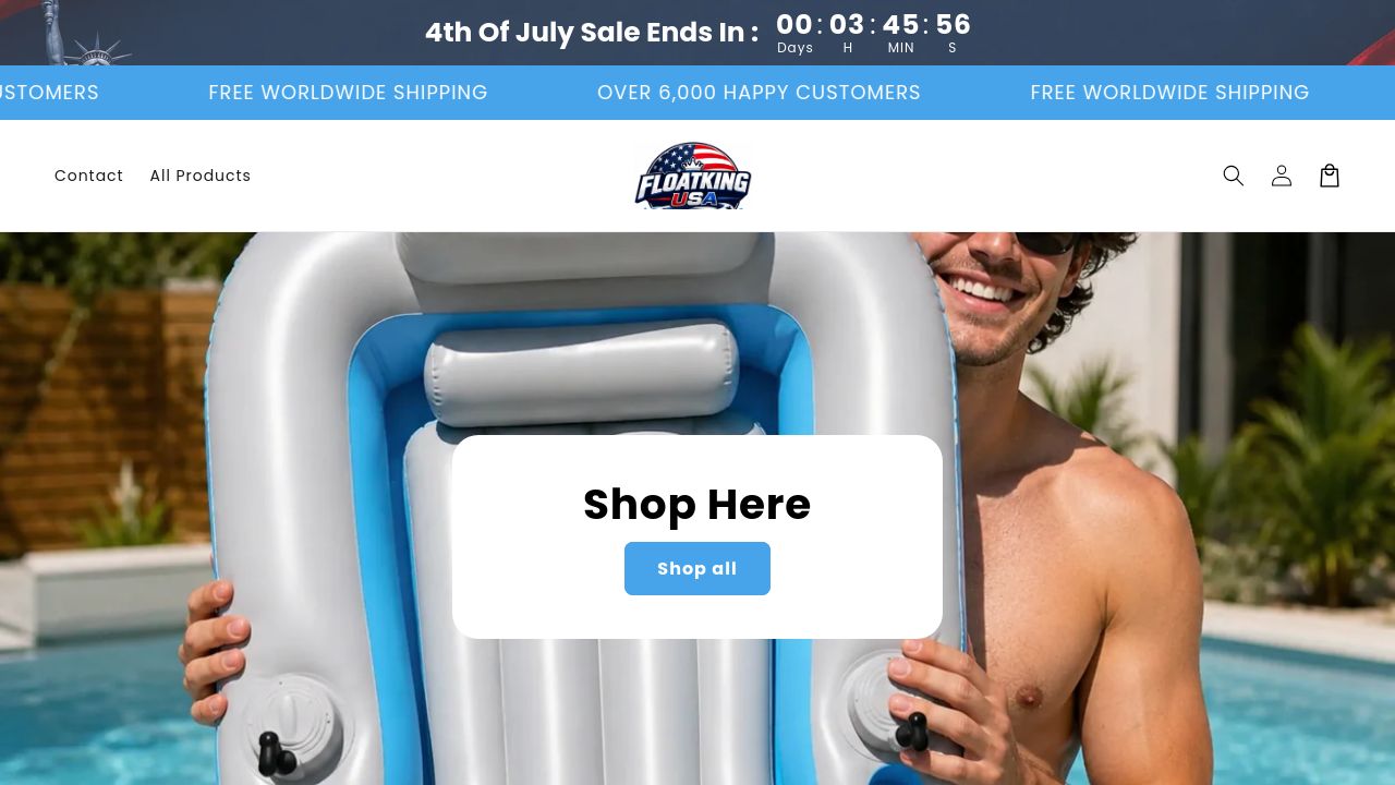 Screenshot of Floatkingusa.com