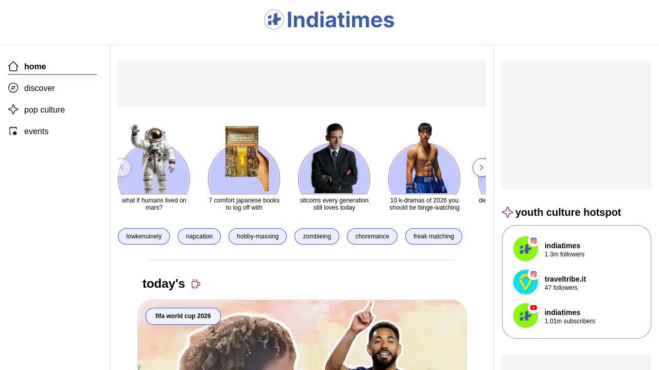 Screenshot of Indiatimes.com
