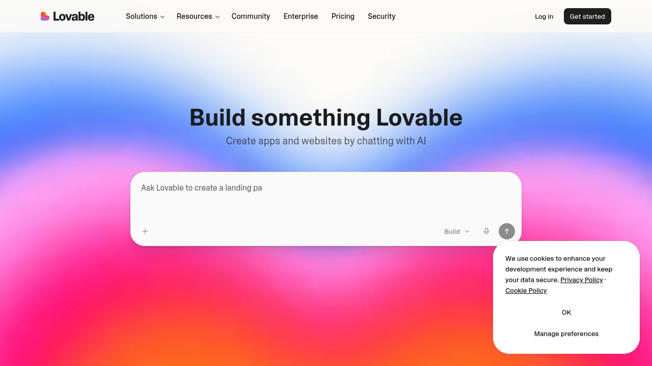 Screenshot of Lovable.app