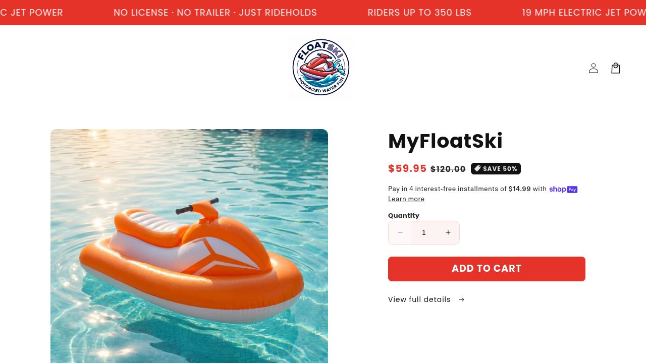Screenshot of Myfloatski.com