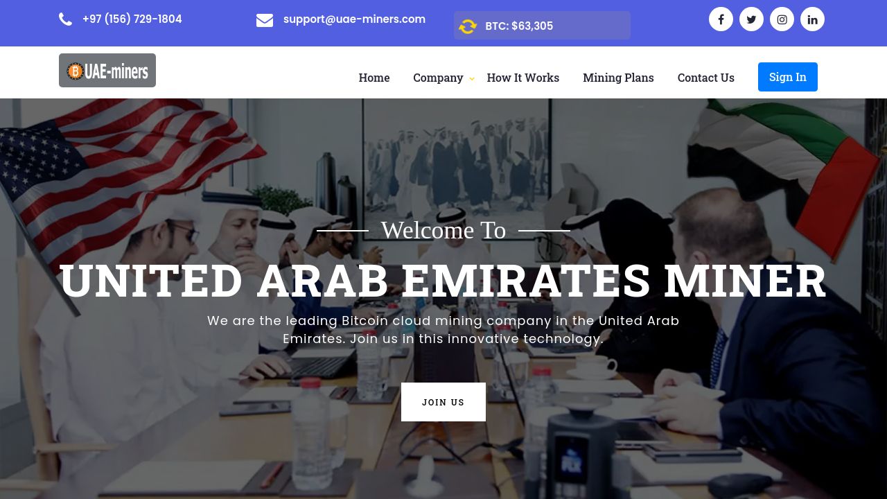 Screenshot of Uae-miners.com
