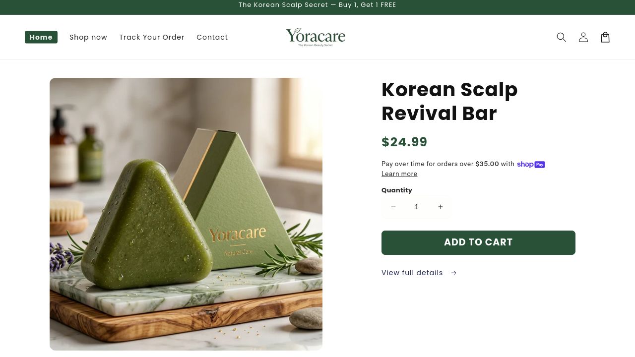 Screenshot of Yoracare.shop