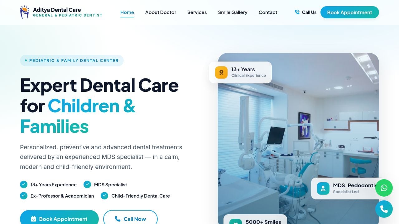 Screenshot of Adityadentalcare.com