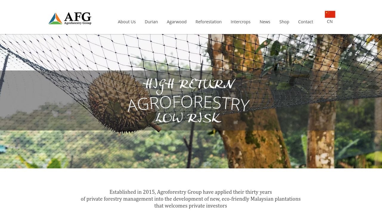 Screenshot of Agroforestrygroup.com