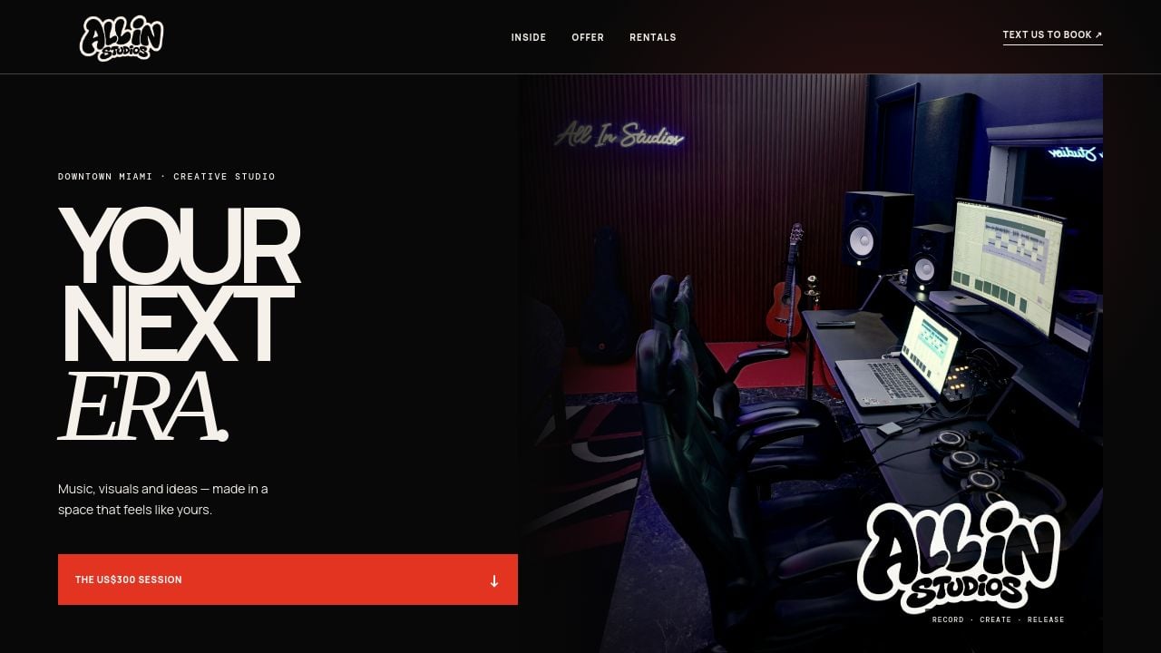 Screenshot of Allinstudioproductions.com