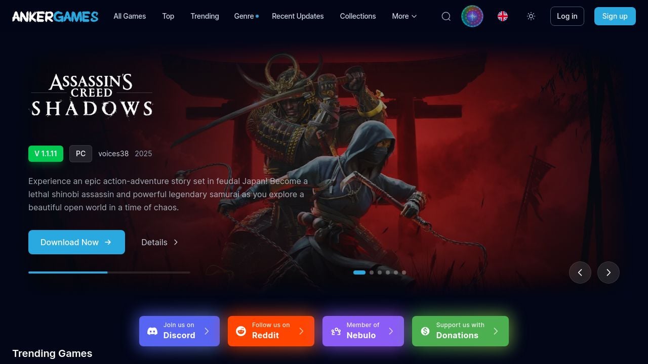 Screenshot of Ankergames.net