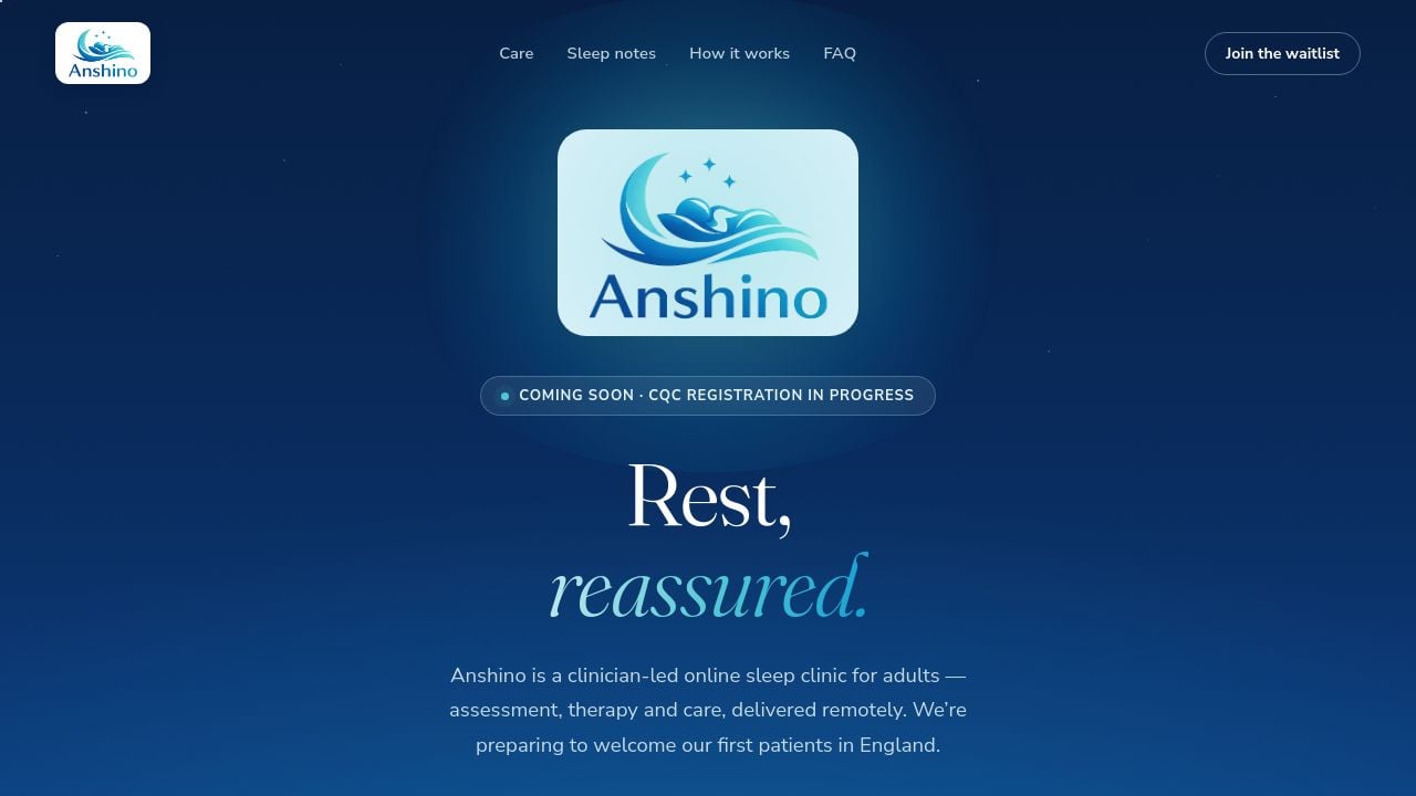 Screenshot of Anshino.com