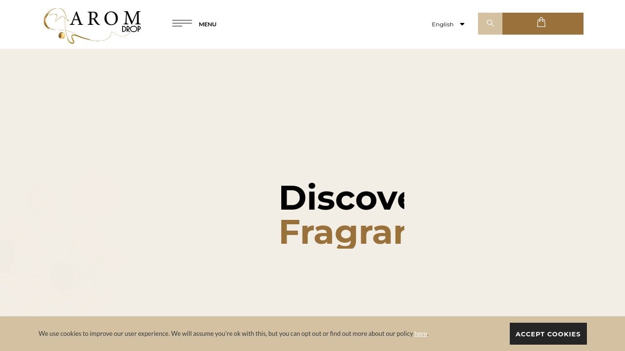 Screenshot of Aromdrop.com