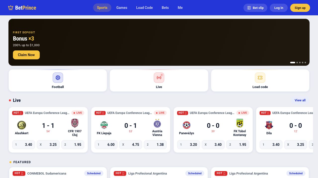 Screenshot of Betprince.net