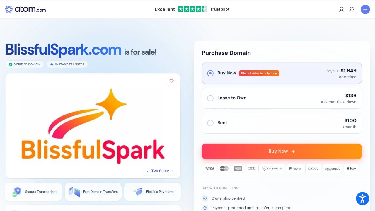 Screenshot of Blissfulspark.com