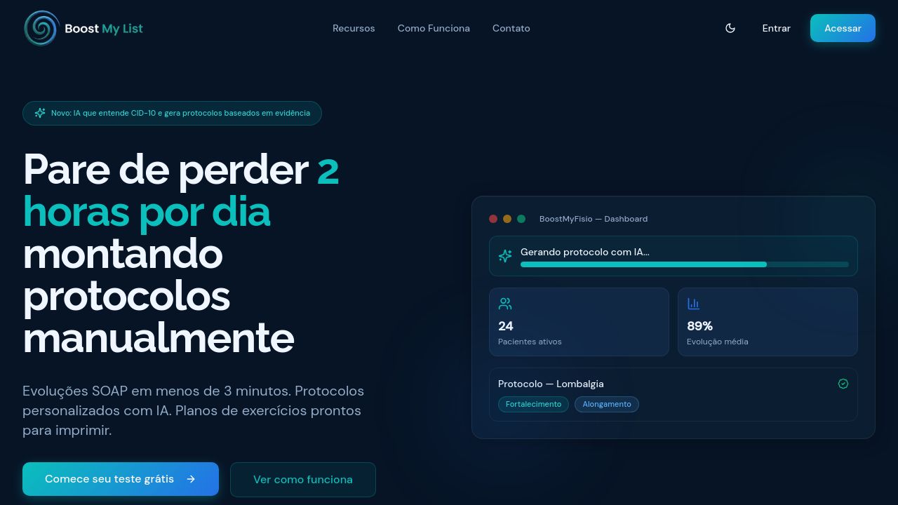 Screenshot of Boostmyfisio.com