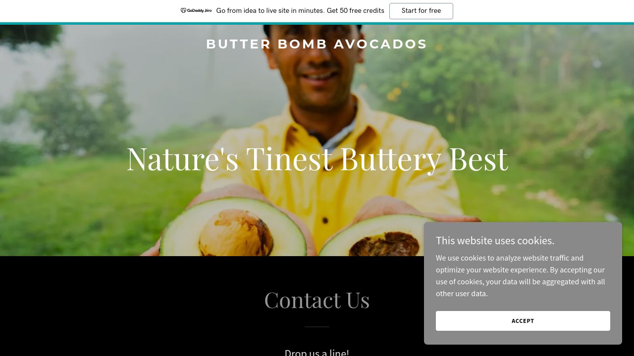 Screenshot of Butterbombavocados.com