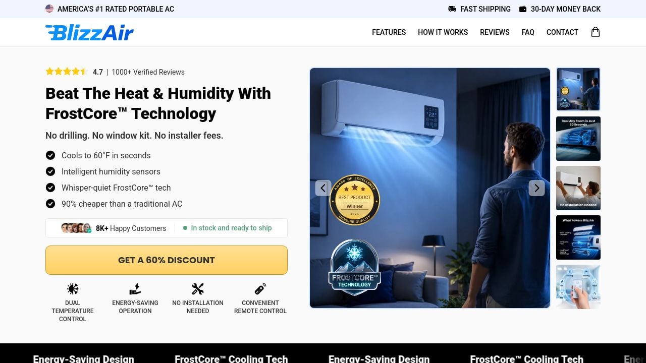 Screenshot of Buyblizzair.com