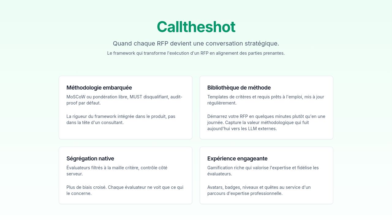 Screenshot of Calltheshot.app