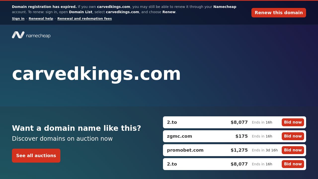 Screenshot of Carvedkings.com