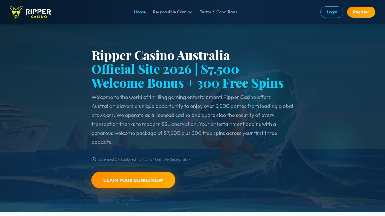 Screenshot of Casino-ripper-au.com