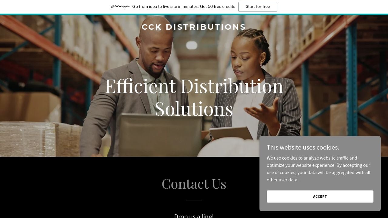 Screenshot of Cckdistributions.com