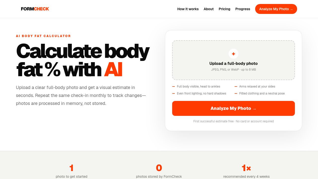 Screenshot of Checkbodyfat.online