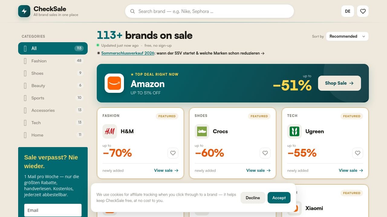 Screenshot of Checksale.de