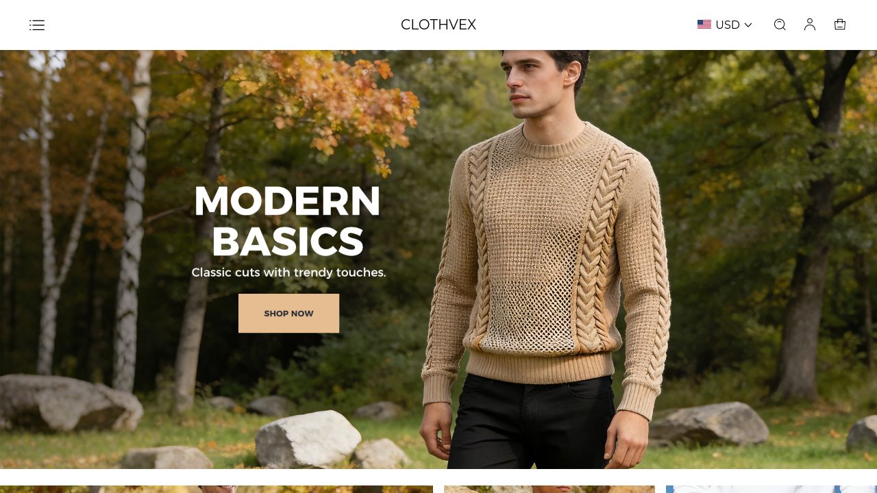Screenshot of Clothvex.com