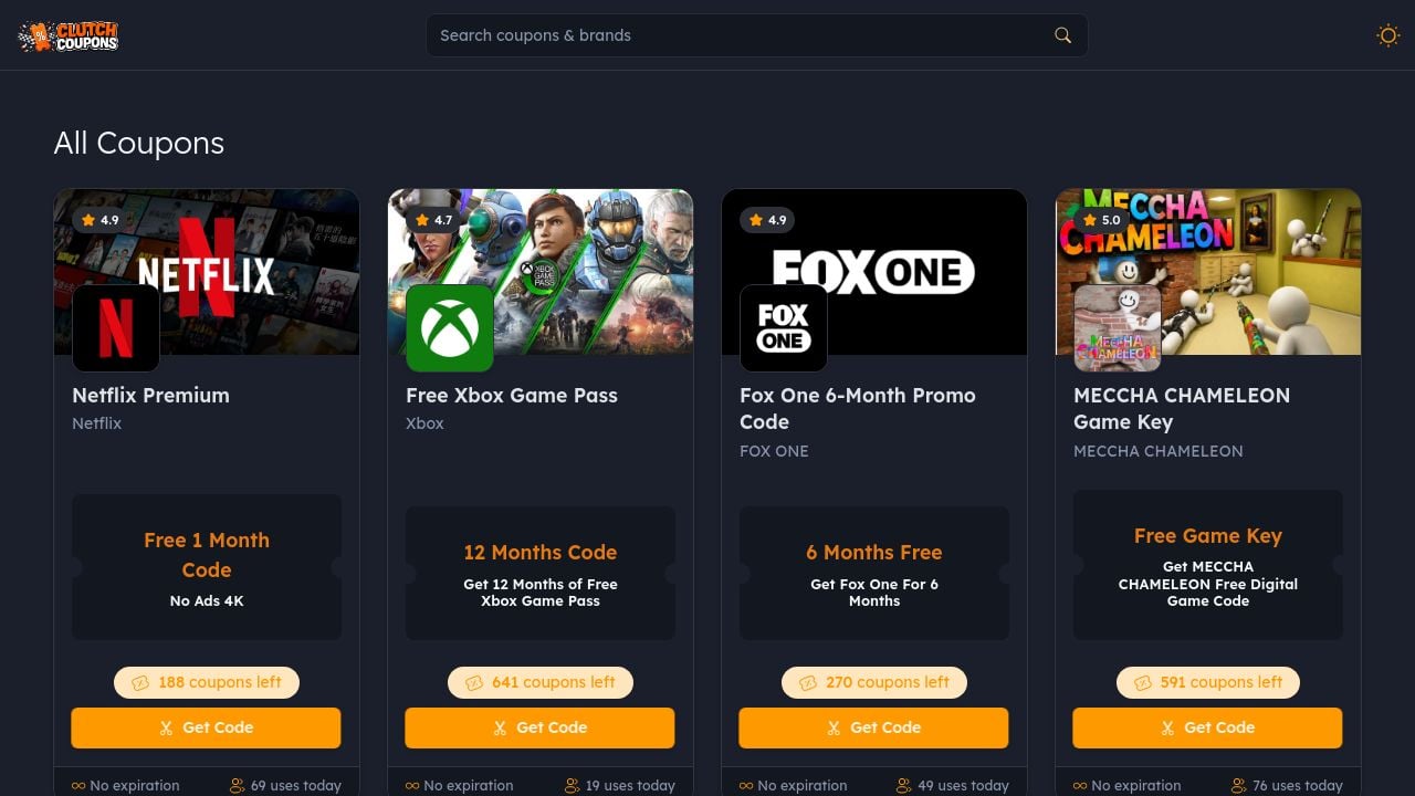 Screenshot of Clutchcoupons.com