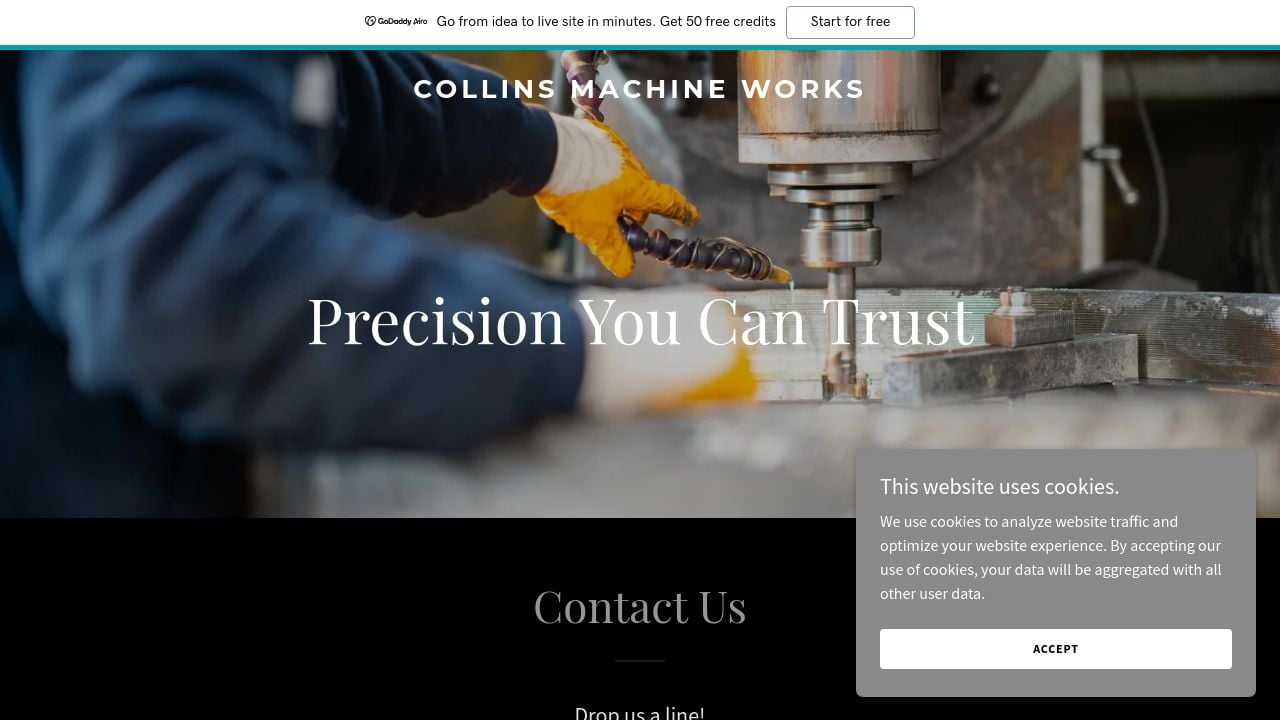 Screenshot of Collinsmachineworks.com