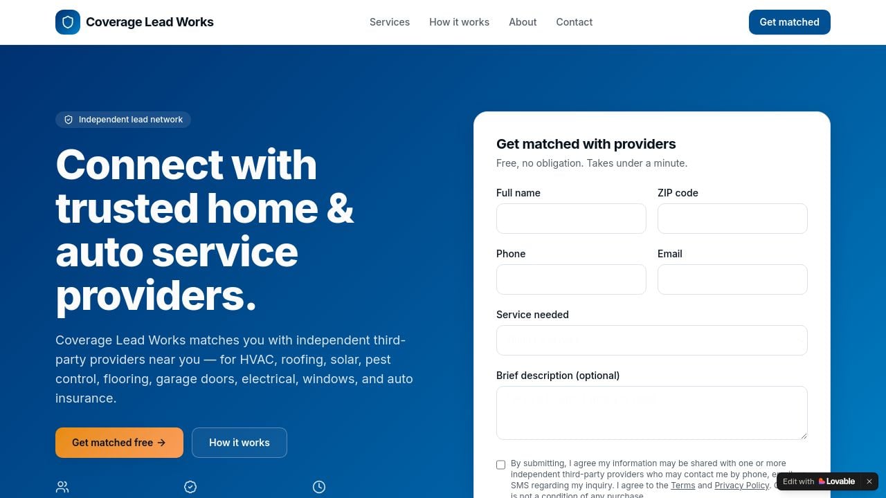 Screenshot of Coverageleadworks.com