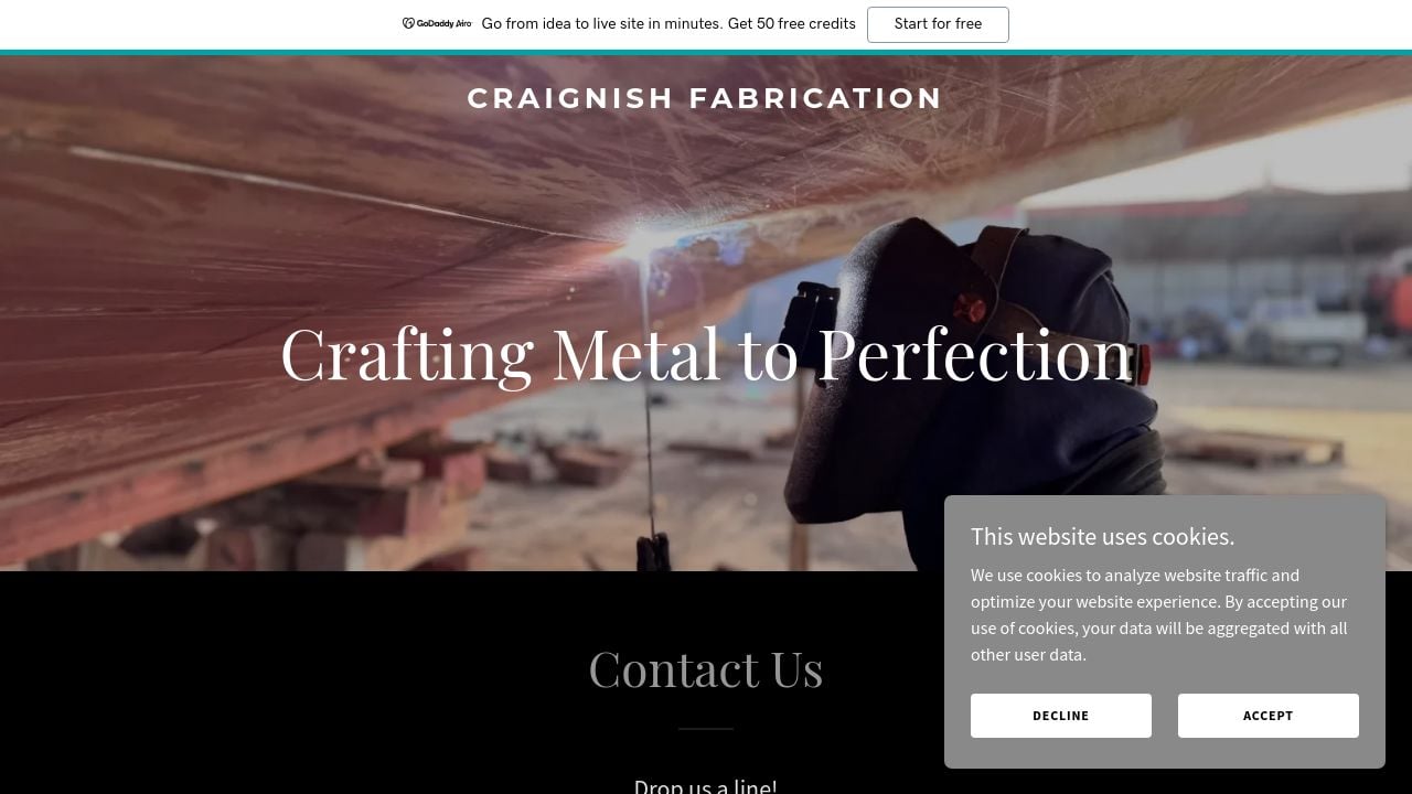 Screenshot of Craignishfabrication.co.uk