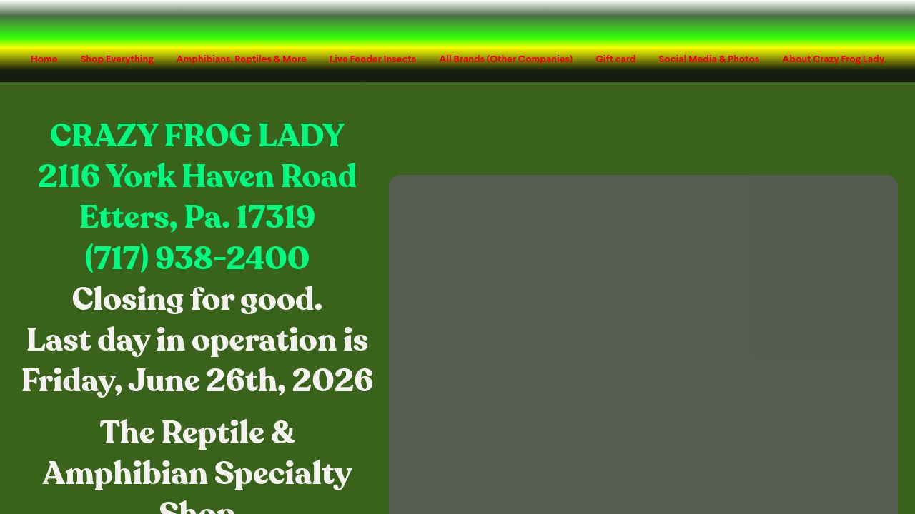 Screenshot of Crazyfroglady.com