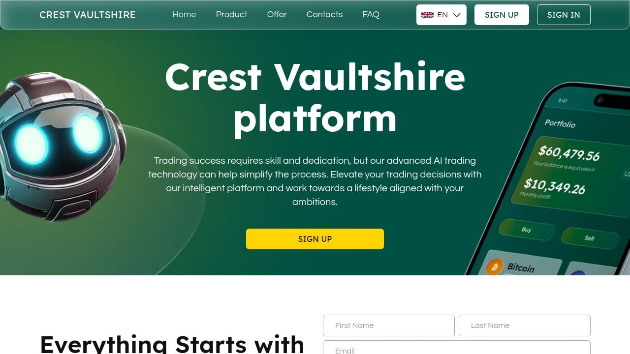 Screenshot of Crest-vaultshire.com