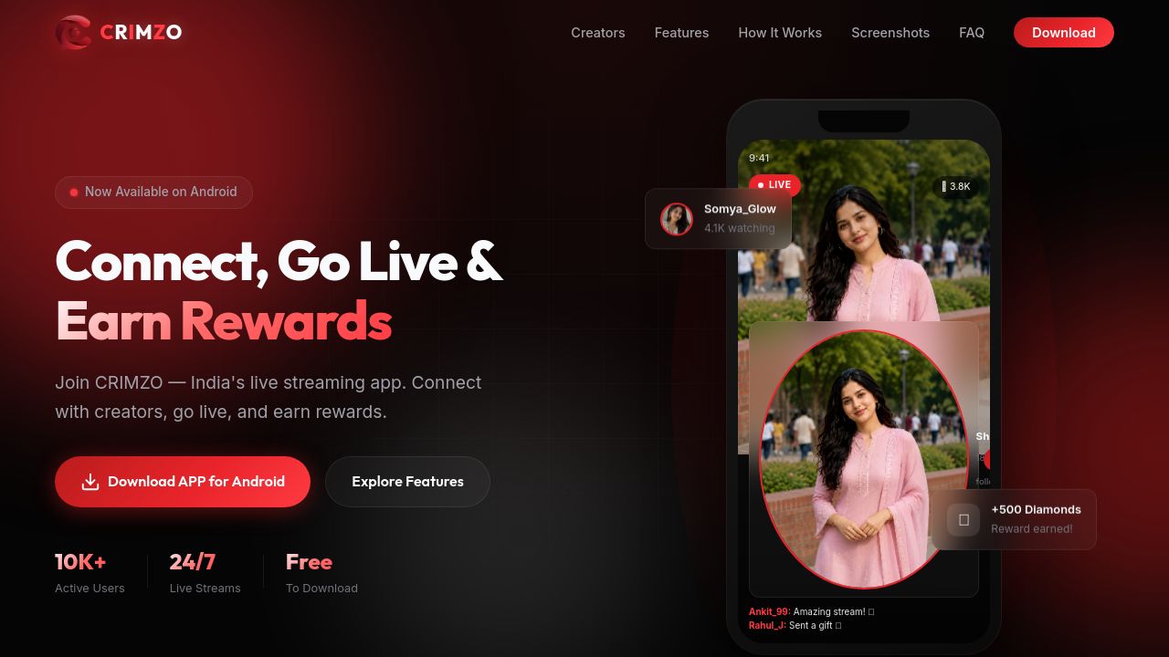 Screenshot of Crimzo.live
