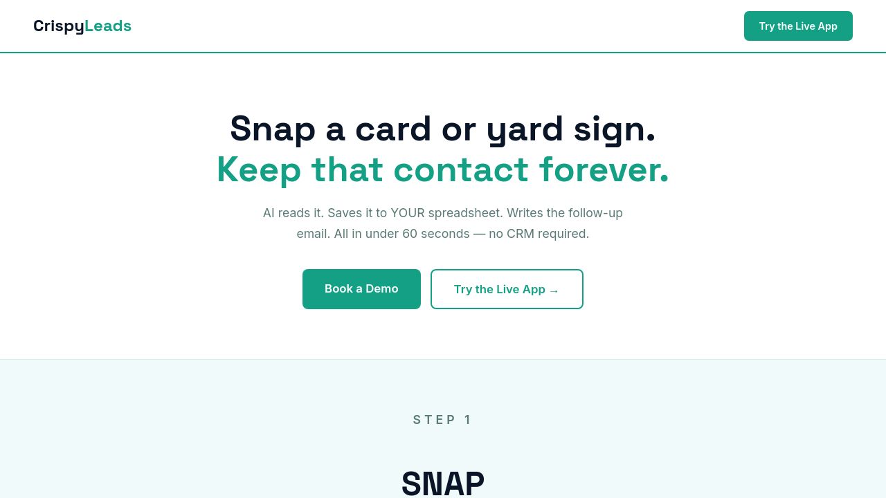 Screenshot of Crispyleads.app