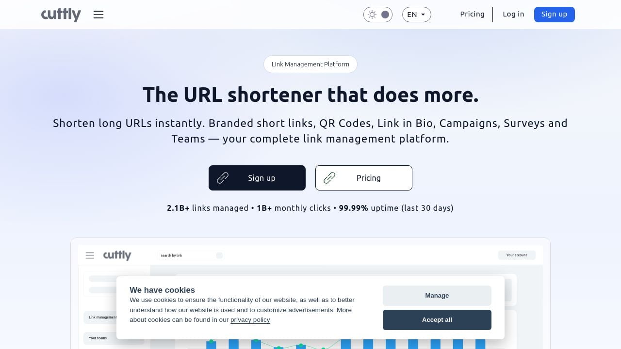 Screenshot of Cutt.ly
