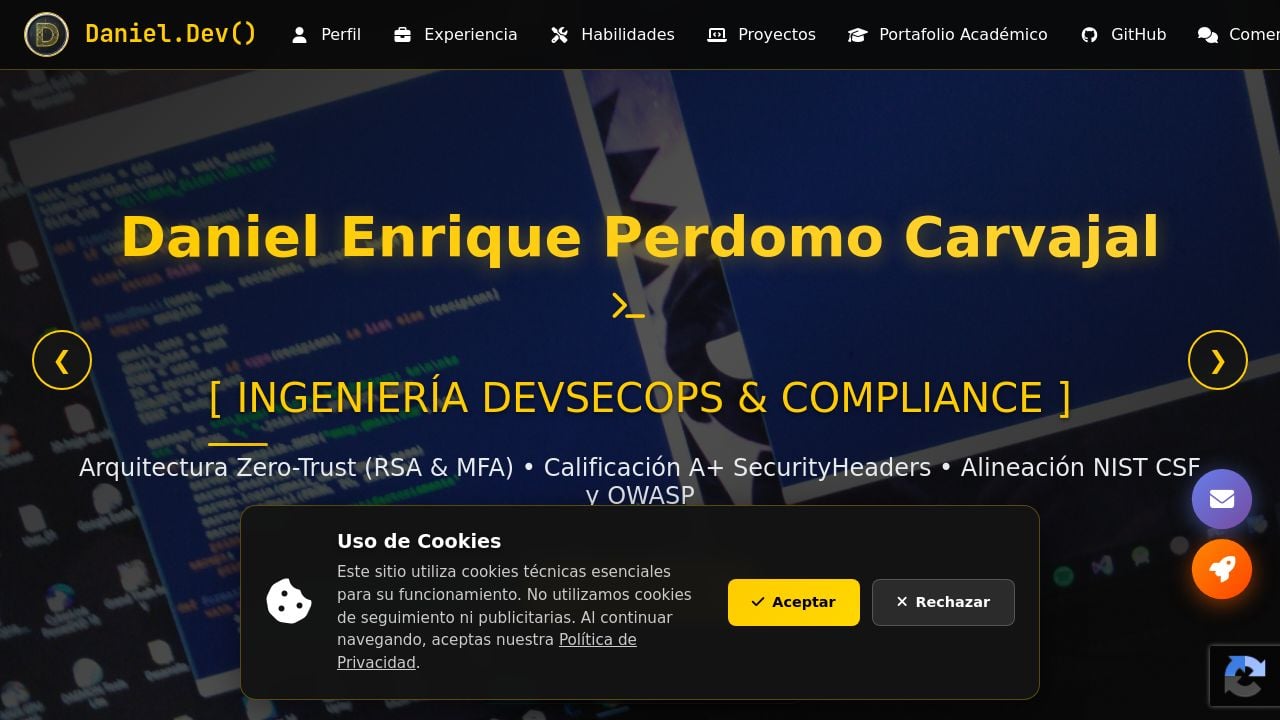 Screenshot of Danielperdevsecops.online
