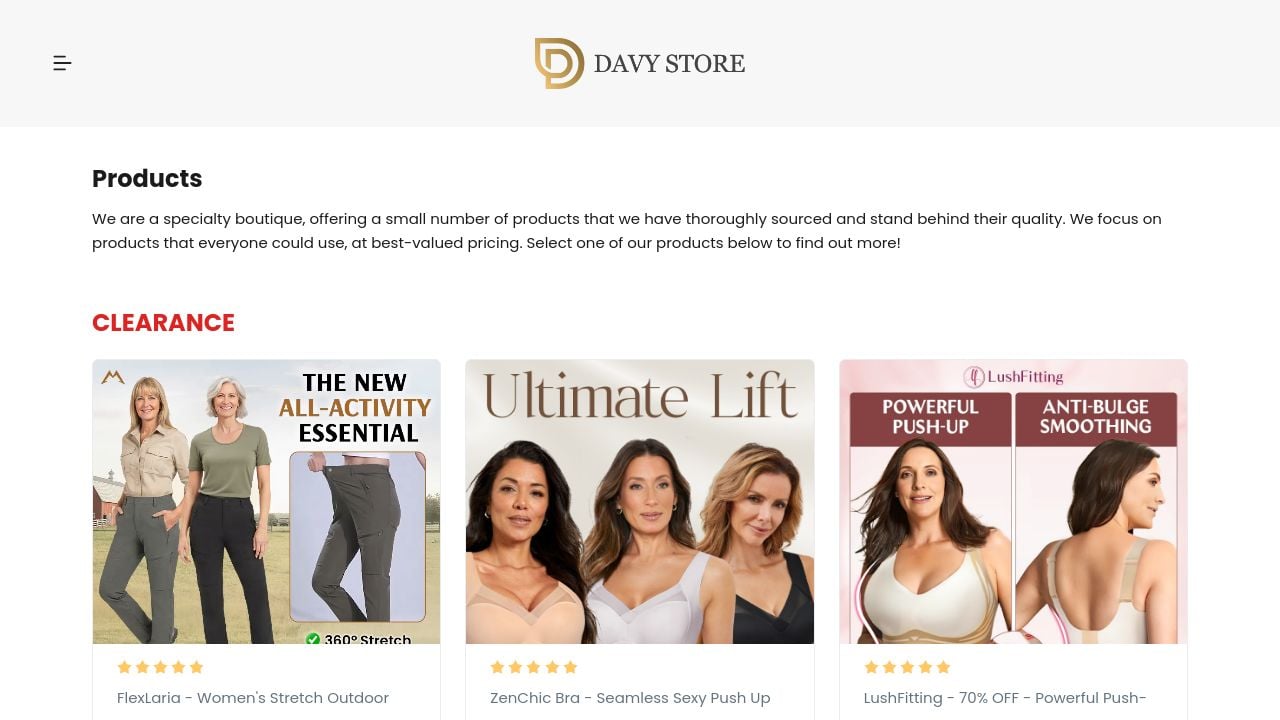 Screenshot of Davystore.com