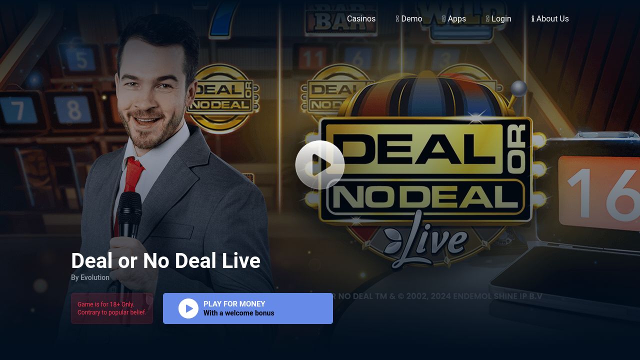 Screenshot of Dealornodealgame.net