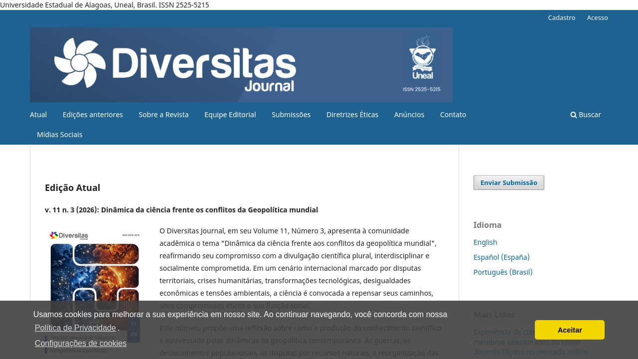Screenshot of Diversitasjournal.com