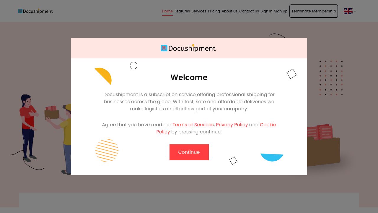 Screenshot of Docushipment.com
