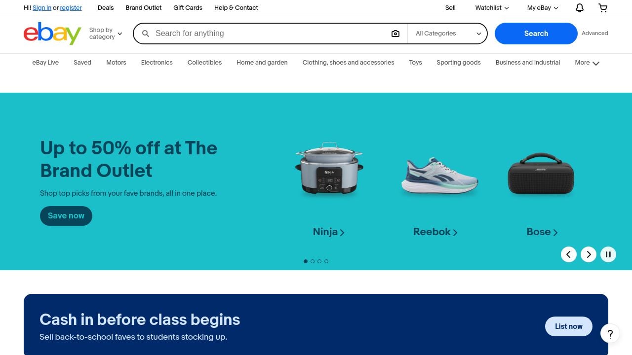 Screenshot of Ebay.com