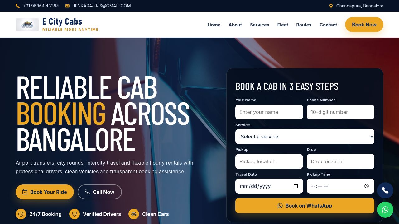 Screenshot of Ecitycabs.online