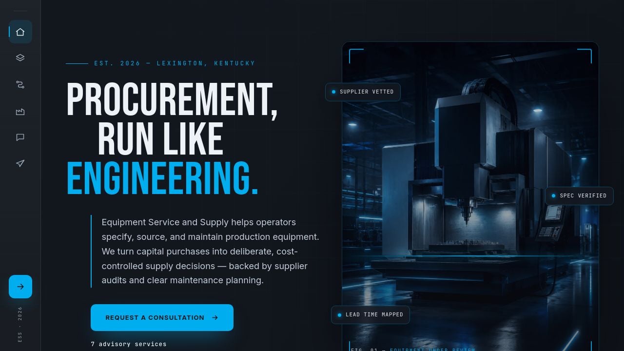 Screenshot of Equipmentserviceandsupp.com