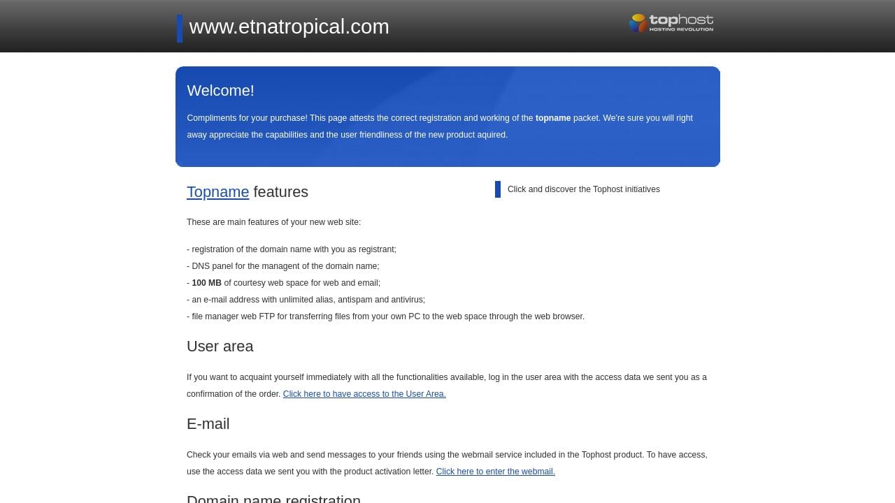 Screenshot of Etnatropical.com