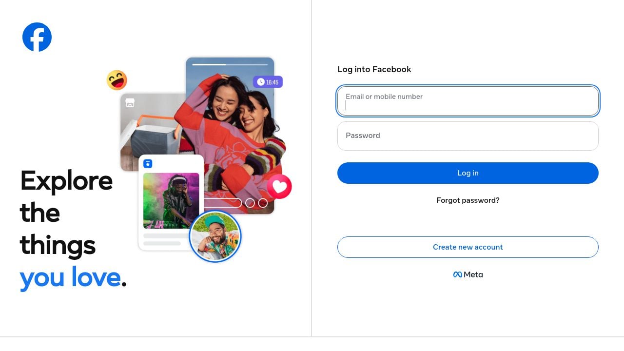 Screenshot of Facebook.com
