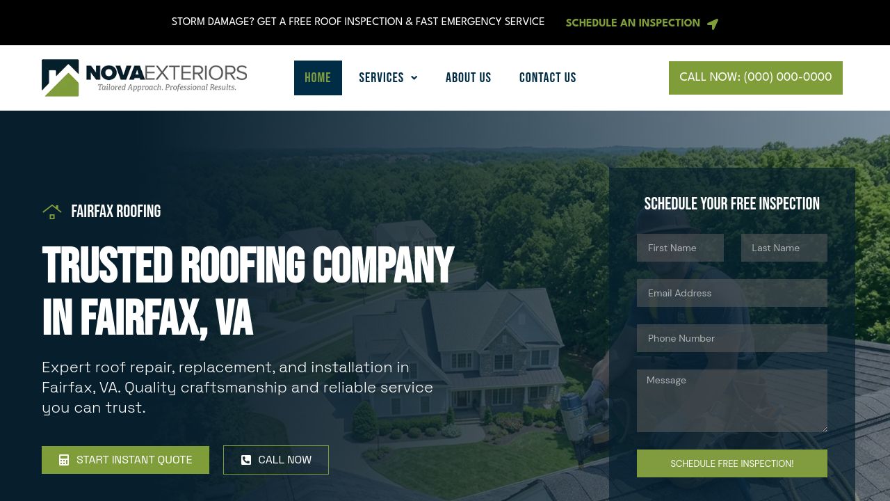 Screenshot of Fairfaxroofing.org