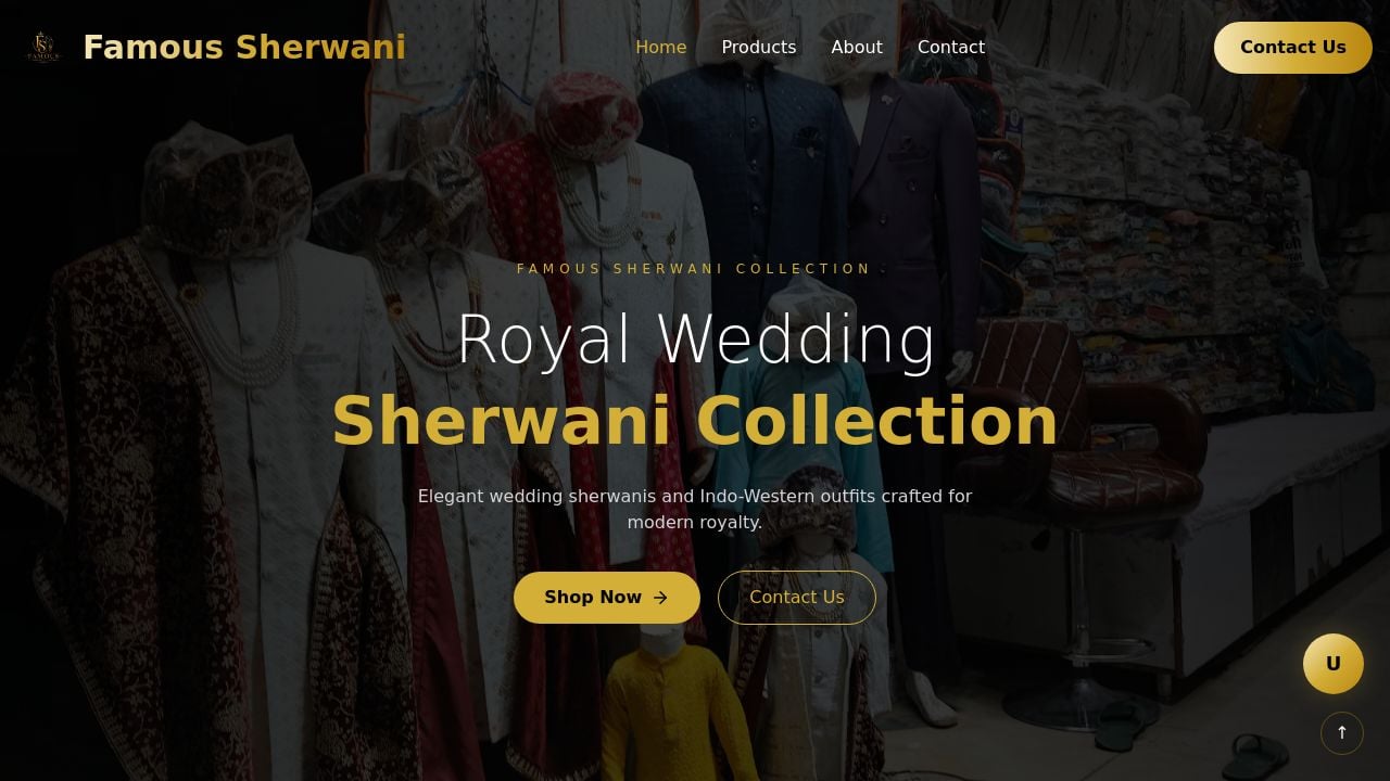 Screenshot of Famoussherwani.in