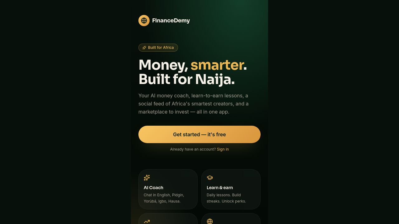 Screenshot of Financedemy.xyz
