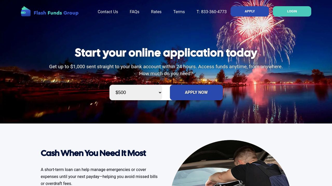 Screenshot of Flashfundsgroup.com