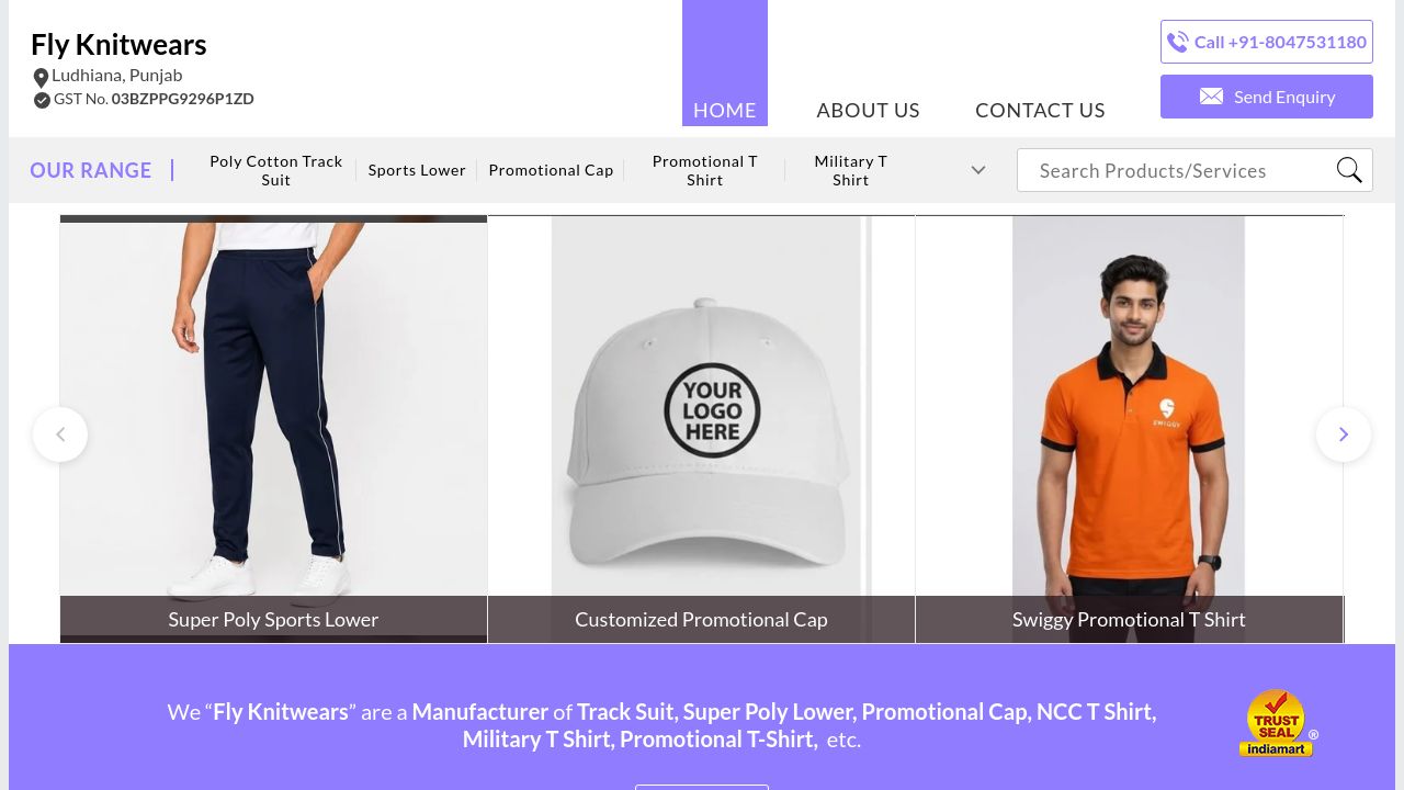 Screenshot of Flyknitwears.com