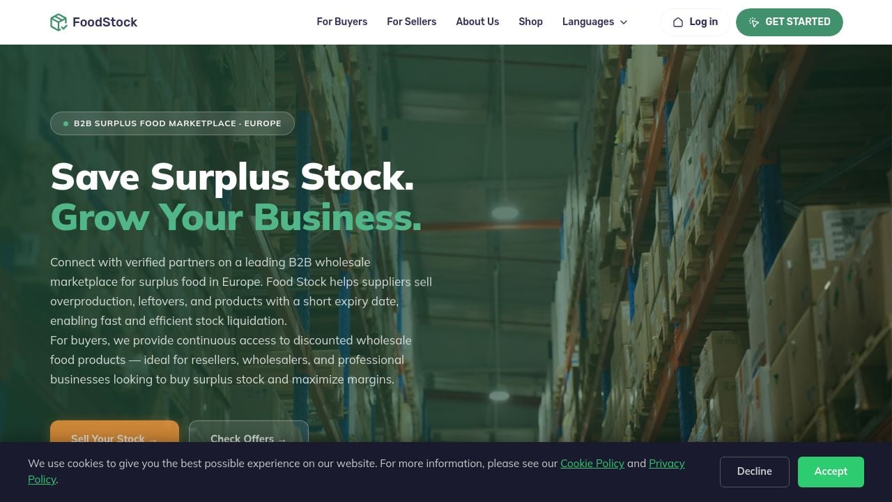 Screenshot of Food-stock.de