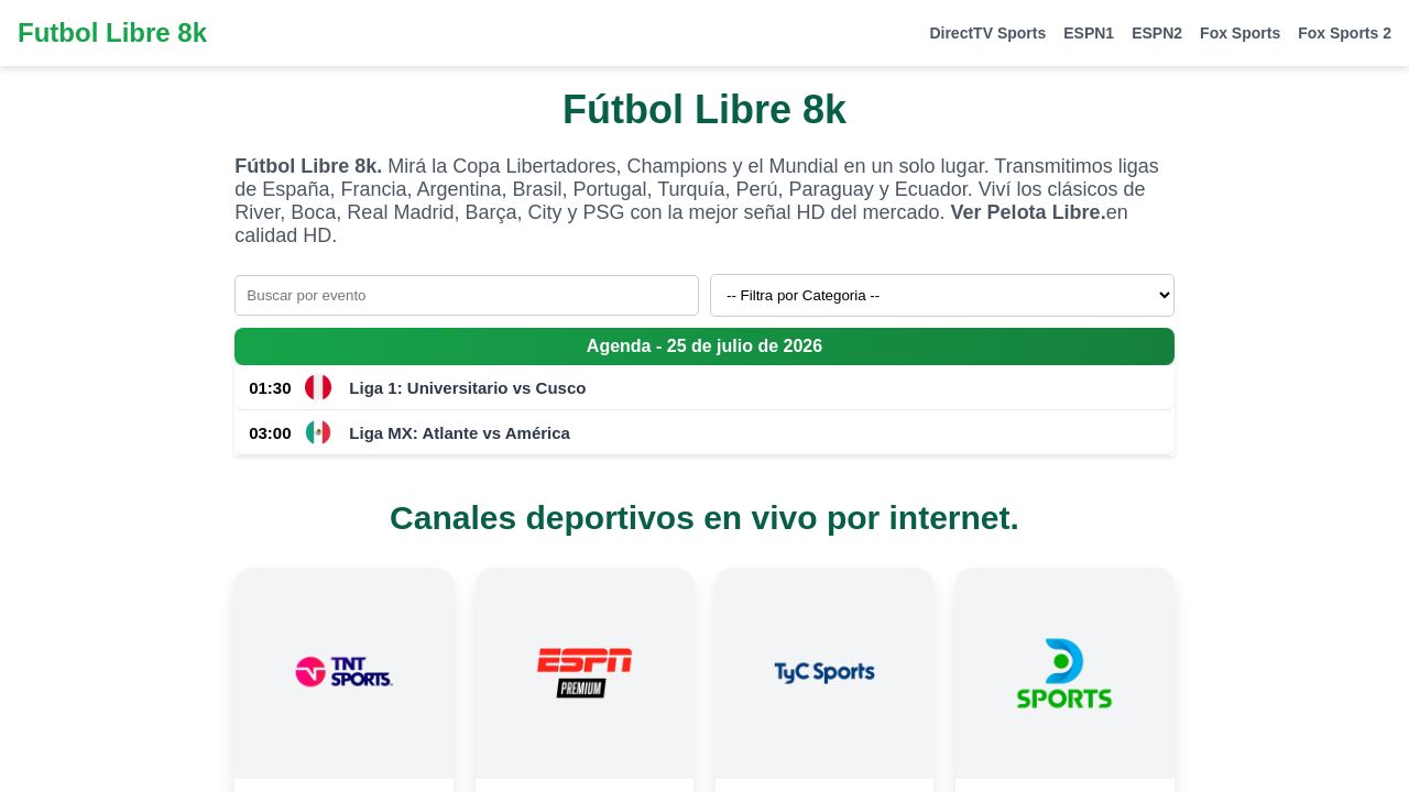 Screenshot of Futbolibre8k.com